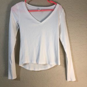 BP White V-Neck Long Sleeve
